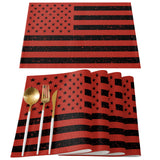Red Retro American flag Independence Day Personalized Table Placemats - LeobonZone