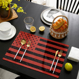 Red Retro American flag Independence Day Personalized Table Placemats - LeobonZone