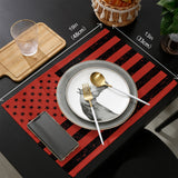 Red Retro American flag Independence Day Personalized Table Placemats - LeobonZone