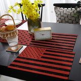Red Retro American flag Independence Day Table Flag And Table Mat Suit - LeobonZone