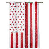 Red and white independence day retro American flag window curtains - LeobonZone