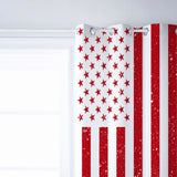 Red and white independence day retro American flag window curtains - LeobonZone
