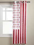 Red and white independence day retro American flag window curtains - LeobonZone