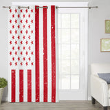 Red and white independence day retro American flag window curtains - LeobonZone