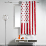 Red and white independence day retro American flag window curtains - LeobonZone