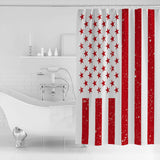 Red and white independence day retro American flag Shower Curtain