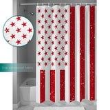 Red and white independence day retro American flag Shower Curtain - LeobonZone