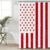 Red and white independence day retro American flag Shower Curtain - LeobonZone