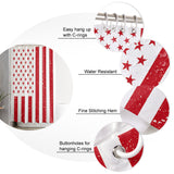 Red and white independence day retro American flag Shower Curtain - LeobonZone