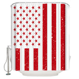 Red and white independence day retro American flag Shower Curtain - LeobonZone