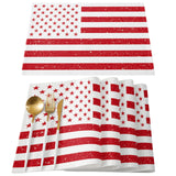 Red and white independence day retro American flag Personalized Table Placemats - LeobonZone
