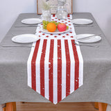 Red and white independence day retro American flag Sharp Angle Table Runner Place Mats