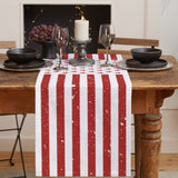 Red and white independence day retro American flag Table Runner Place Mats - LeobonZone