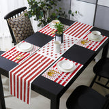 Red and white independence day retro American flag Table Flag And Table Mat Suit - LeobonZone