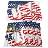 USA flag Independence Day Personalized Table Placemats - LeobonZone