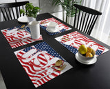 USA flag Independence Day Personalized Table Placemats - LeobonZone