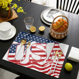 USA flag Independence Day Personalized Table Placemats - LeobonZone