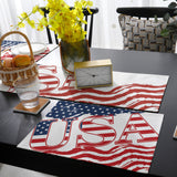 USA flag Independence Day Table Flag And Table Mat Suit - LeobonZone