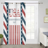 Red USA flag Independence Day window curtains - LeobonZone