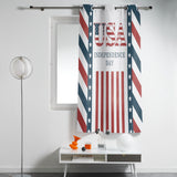 Red USA flag Independence Day window curtains - LeobonZone