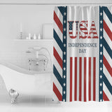 Red USA flag Independence Day Shower Curtain - LeobonZone