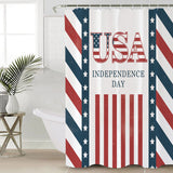 Red USA flag Independence Day Shower Curtain - LeobonZone