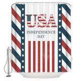 Red USA flag Independence Day Shower Curtain - LeobonZone