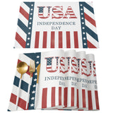 Red USA flag Independence Day Personalized Table Placemats - LeobonZone