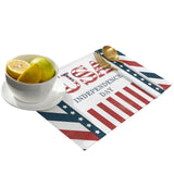 Red USA flag Independence Day Personalized Table Placemats - LeobonZone