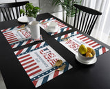 Red USA flag Independence Day Personalized Table Placemats - LeobonZone