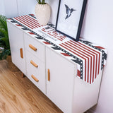 Red USA flag Independence Day Sharp Angle Table Runner Place Mats - LeobonZone
