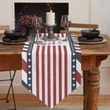 Red USA flag Independence Day Sharp Angle Table Runner Place Mats - LeobonZone