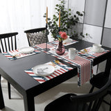 Red USA flag Independence Day Table Flag And Table Mat Suit - LeobonZone