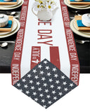 Independence Day Date Sharp Angle Table Runner Place Mats - LeobonZone