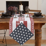 Independence Day Date Sharp Angle Table Runner Place Mats - LeobonZone