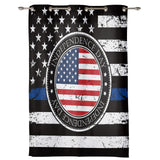 Black Retro Independence Day Flag window curtains - LeobonZone