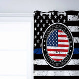Black Retro Independence Day Flag window curtains - LeobonZone