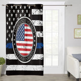 Black Retro Independence Day Flag window curtains - LeobonZone
