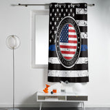 Black Retro Independence Day Flag window curtains - LeobonZone