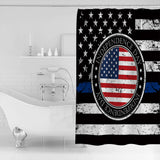 Black Retro Independence Day Flag Shower Curtain - LeobonZone