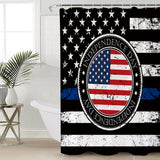 Black Retro Independence Day Flag Shower Curtain - LeobonZone