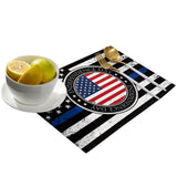 Black Retro Independence Day Flag Personalized Table Placemats