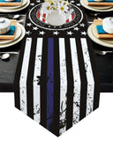 Black Retro Independence Day Flag Sharp Angle Table Runner Place Mats - LeobonZone