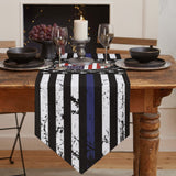 Black Retro Independence Day Flag Sharp Angle Table Runner Place Mats - LeobonZone
