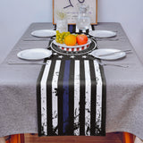 Black Retro Independence Day Flag Table Runner Place Mats - LeobonZone