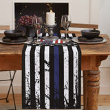 Black Retro Independence Day Flag Table Runner Place Mats - LeobonZone