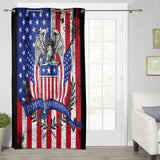 The white eagle logo of the retro America Blackout Curtain - LeobonZone