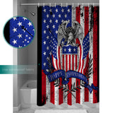 The white eagle logo of the retro America Shower Curtain - LeobonZone