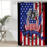 The white eagle logo of the retro America Shower Curtain - LeobonZone