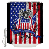 The white eagle logo of the retro America Shower Curtain - LeobonZone